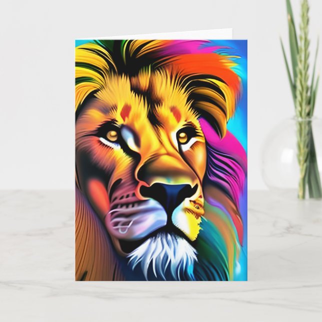 Carte Lion Face Imaginaire mystique (Devant)