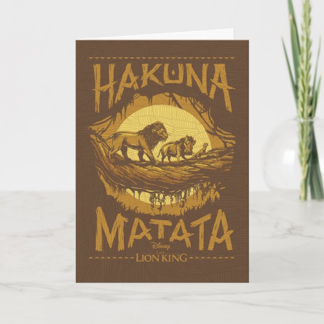 Carte Lion King | Design de coupe de bois "Hakuna Matata (Devant)