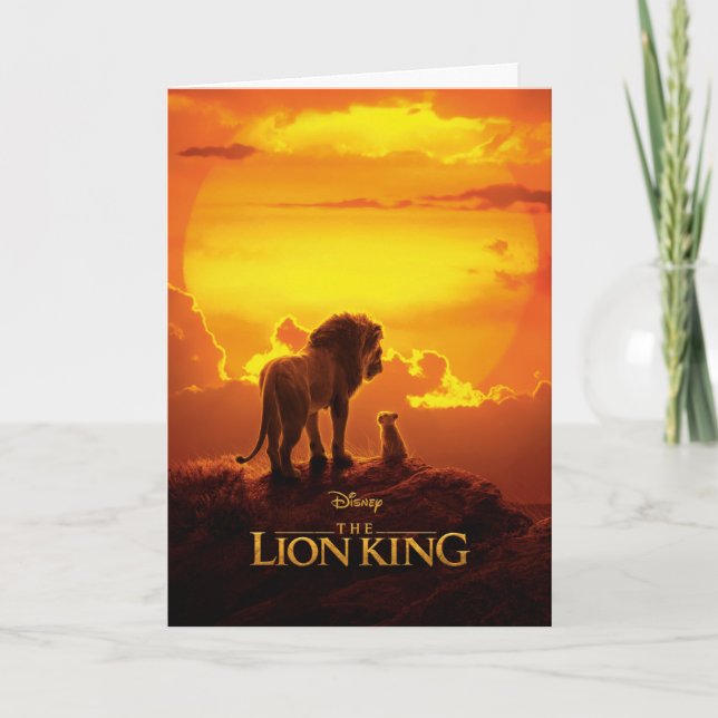 Carte Lion King | Mufasa & Simba au coucher du soleil (Devant)