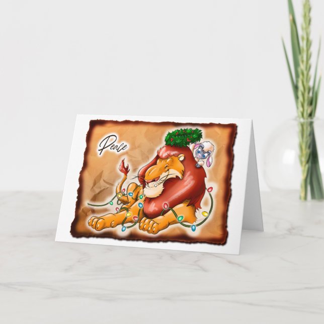 Carte LION & LAMB PEACE (mat) - par Jeff Willis Art (Devant)