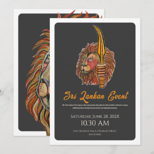 Carte Lion Plat Drapeau Sri Lanka
