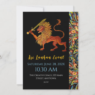 Carte Lion Plat Drapeau Sri Lanka