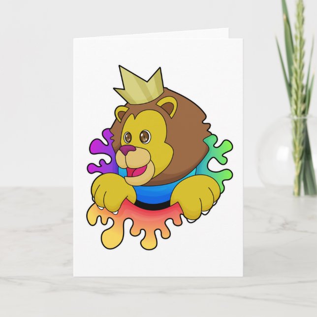 Carte Lion roi avec couronne (Devant)