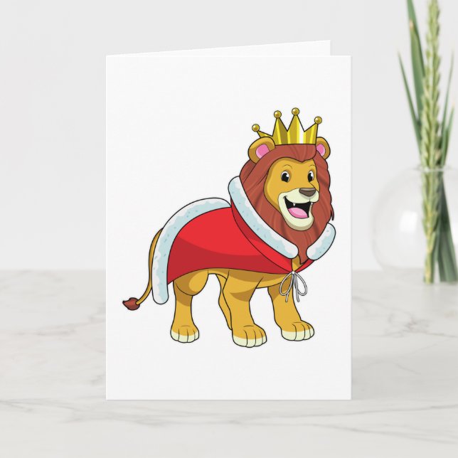 Carte Lion Roi avec Couronne & Cape (Devant)