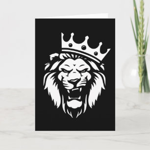 Carte Lion rugissant avec couronne