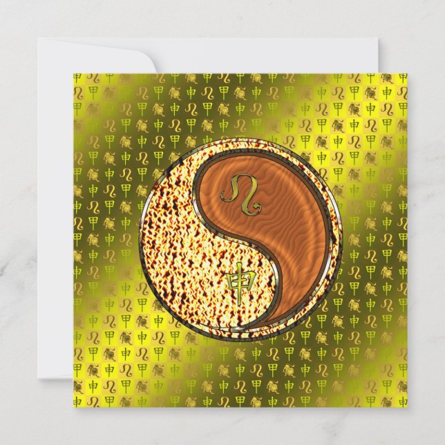 Carte Lion & Singe de Bois (Devant)