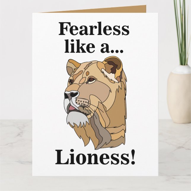 Carte Lionne Animal Intrépide (Devant)