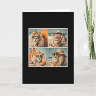 Carte Lions cool avec des lunettes de soleil Animaux de 