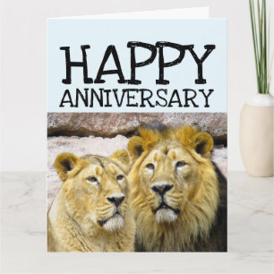Carte LIONS DU mariage ANNIVERSAIRE POUR LE MARI OU LA F