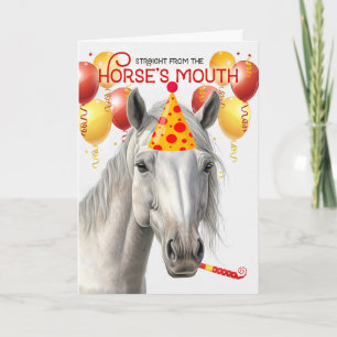 Carte Lipizzaner White Horse drôle Anniversaire