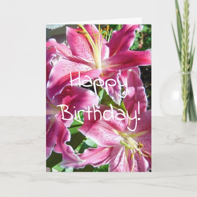 Carte lis stargazer anniversaire (Devant)
