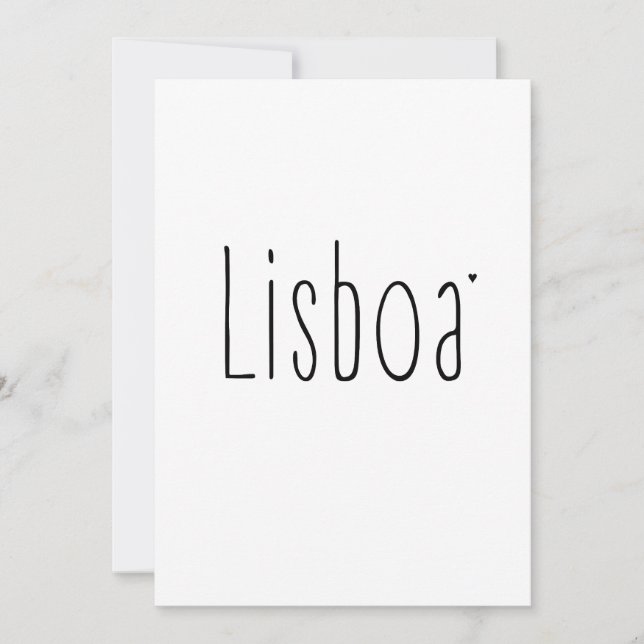 Carte Lisboa - minimalistic typography card (Devant)