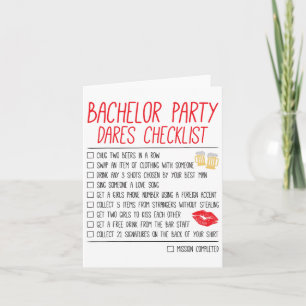 Carte Liste de contrôle de la fête de baccalauréat Funny