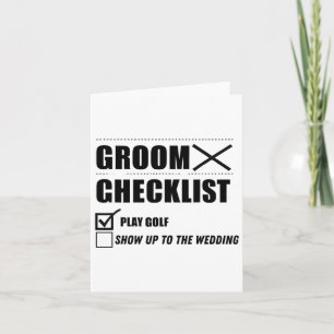 Carte Liste de vérification du marié Golf mariage - Ente