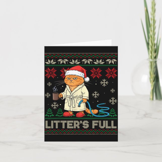 Carte Litter’s Full Funny Cat Lovers Ugly Christmas Swea (Devant)