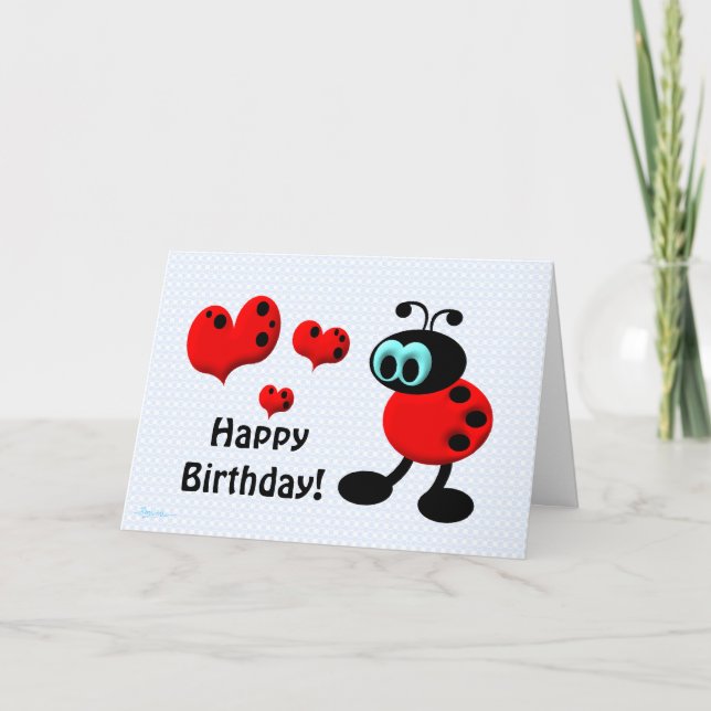 Carte Little Birthday Love Bug (Devant)