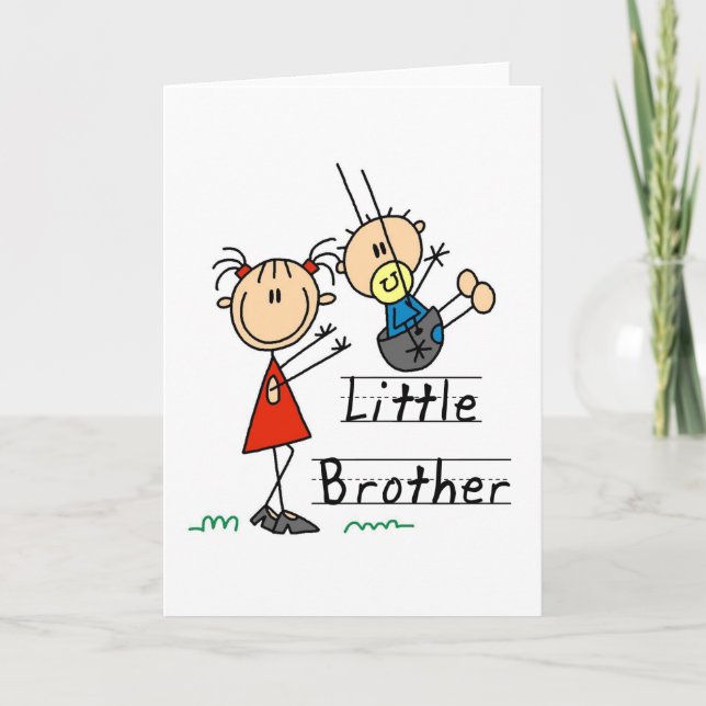 Carte Little Brother avec Big Sister Tshirts (Devant)