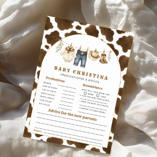 Carte Little Cowboy Baby Predictions & Advice Game