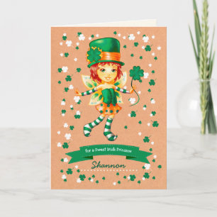 Carte Little Fairy Irish Girl Custom St. Patrick's Day