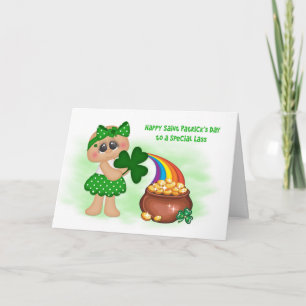 Carte Little Girl, Pot of Gold, Rainbow, Saint Patrick's