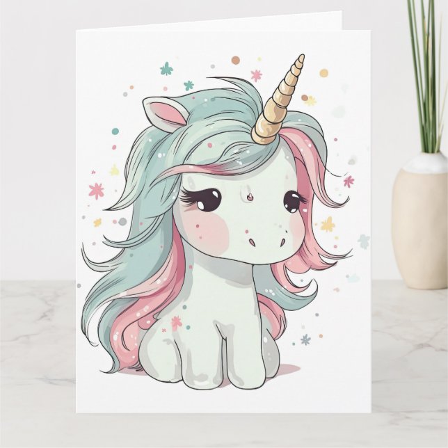 Carte Little Kawaii Unicorn (Devant)