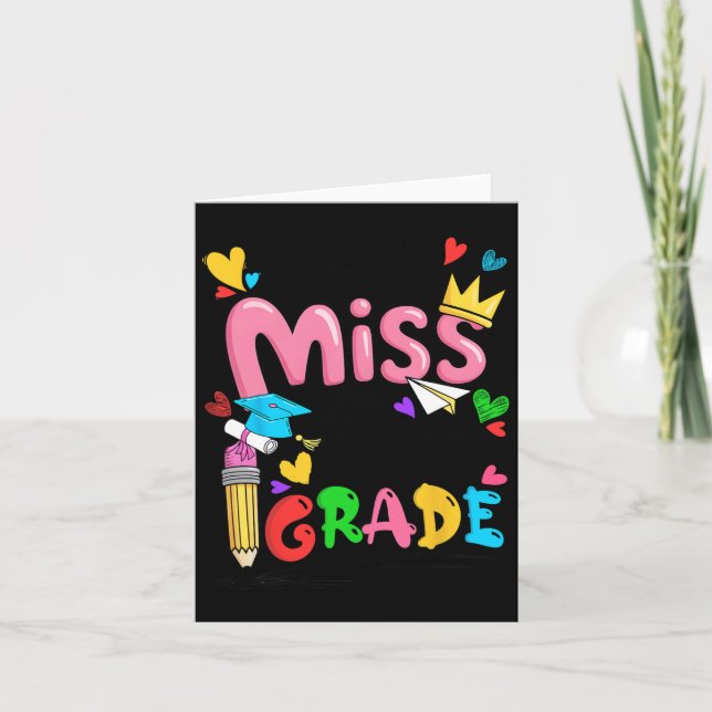 Carte Little Miss 5e Année Mignonne Retour À L'École (Devant)