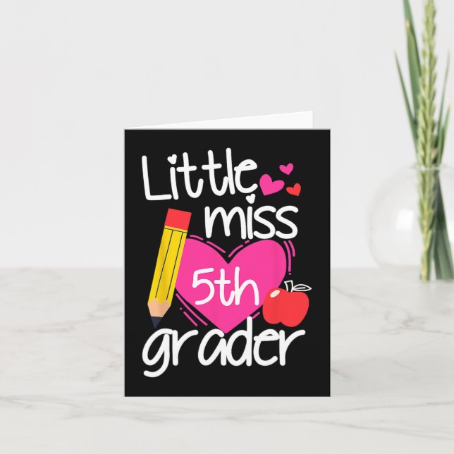 Carte Little Miss 5e Année Premier Jour De Bonjour Cinqu (Devant)