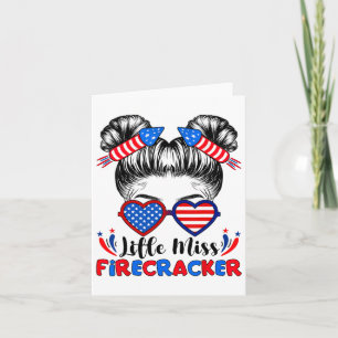 Carte Little Miss Firecracker 4 juillet Girls Messy Bu