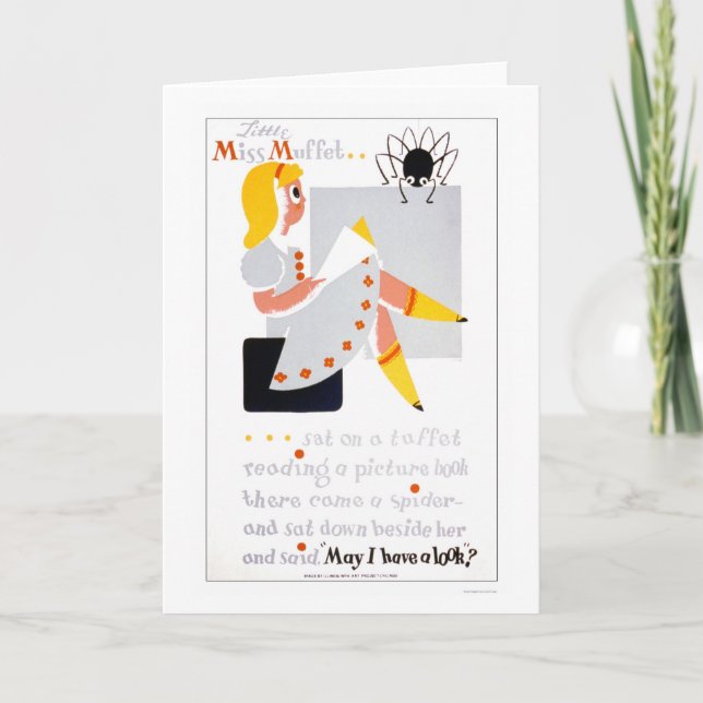 Carte Little Miss Muffet Lit 1940 WPA (Devant)