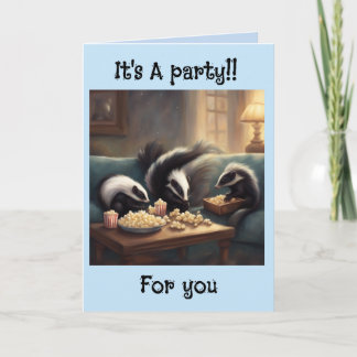 Carte Little Skunks it's a party for you Birthday 