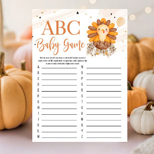 Carte Little Turkey Baby shower Thanksgiving Game
