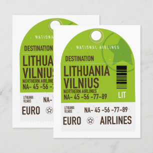 Carte Lituanie Vilnius billet de voyage en avion