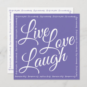 Carte Live Love Laugh Elegant White Script Purple Card