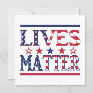 Carte Lives Matter - Drapeau américain
