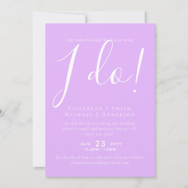 Carte Livestreaming Wedding Invite - Regardez-Nous Dire  (Devant)