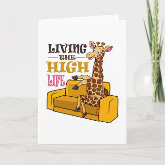 Carte Living The High Life Funny Giraffe Assis sur canap
