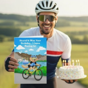 Carte Livraison de gâteau d'anniversaire de vélo de chie