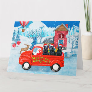 Carte Livraison de Noël de chien du Labrador Camion Neig