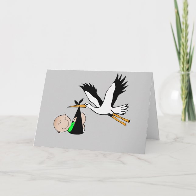 Carte Livraison du nouveau-né par Stork (Devant)
