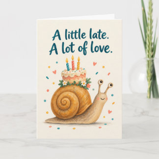 Carte Livraison lente Escargot Joyeux Anniversaire en re