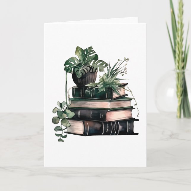 Carte Livre académique vert et plante (Devant)