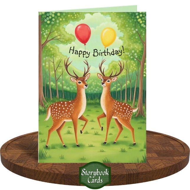 Carte Livre d'histoire de la forêt de Deer Couple Art An (Créateur téléchargé)