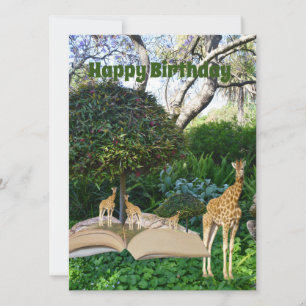 Carte Livre d'histoire Giraffe Anniversaire,