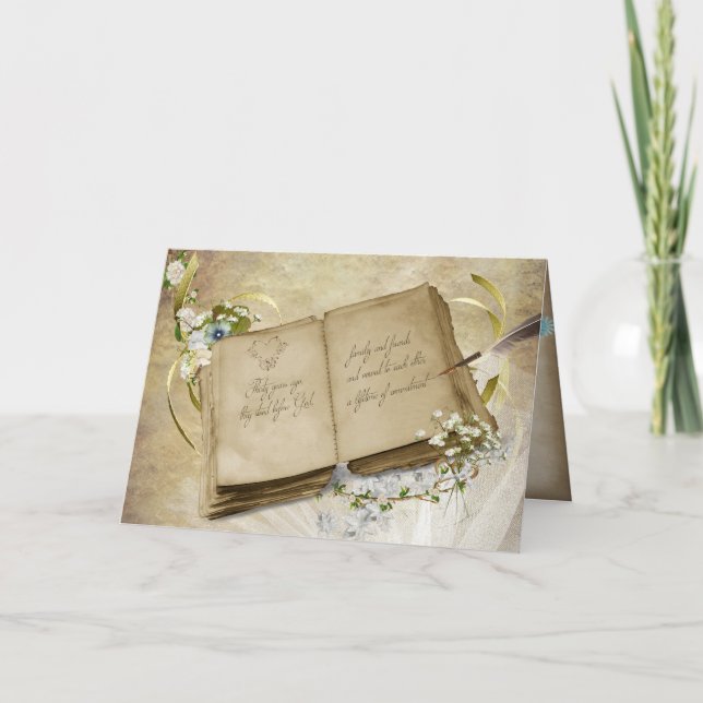 Carte livre vintage ouvert pour le 30e anniversaire (Devant)