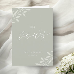 Carte Livres de Voeux de Mariage Élégants de Verdure de 