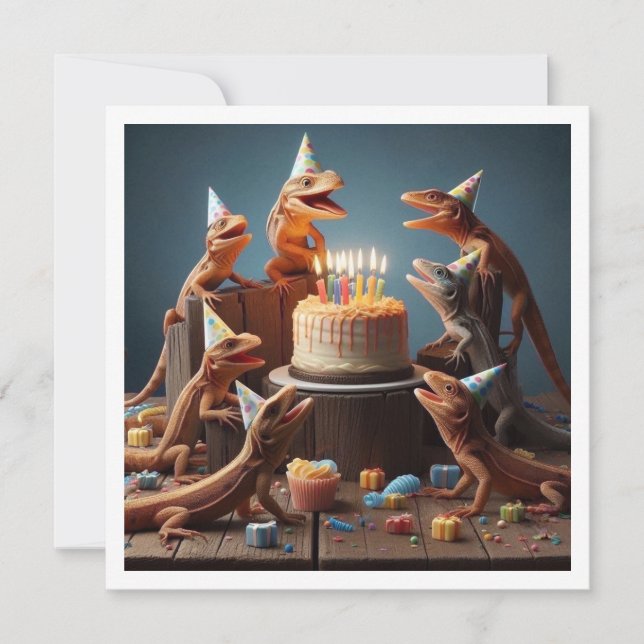 Carte Lizard, animaux de fête, anniversaire reptil (Devant)