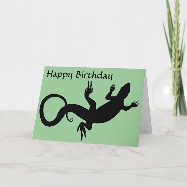 Carte Lizard Reptile Art Blanc Carte de voeux pers (Devant)