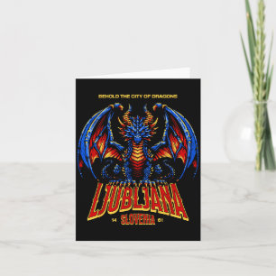 Carte Ljubljana Slovénie Voyez Dragons de la Ville Illus