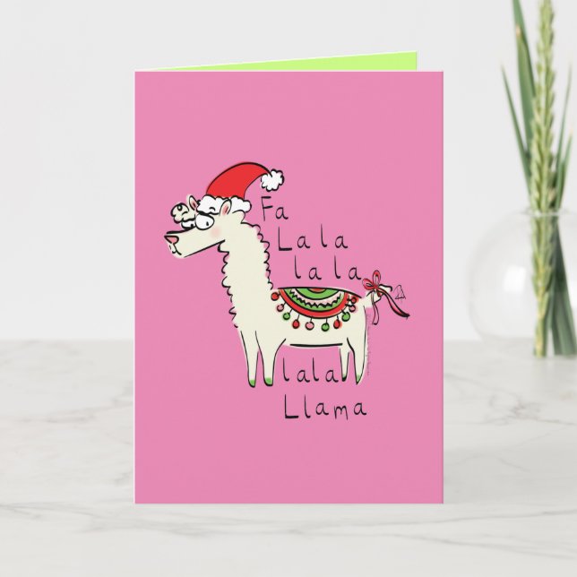 Carte Llama Mignon Drôle Noël Vacances (Devant)