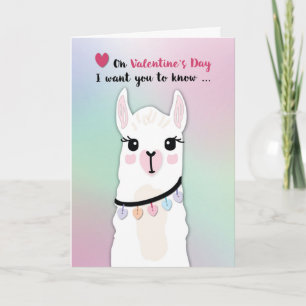 Carte Llamas Coeurs de la Saint-Valentin